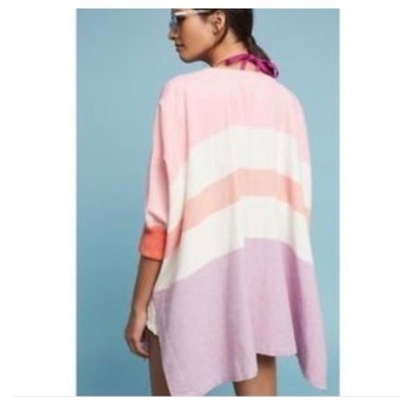 Anthropologie Kimono Pink Colorblock - Picture 2 of 7